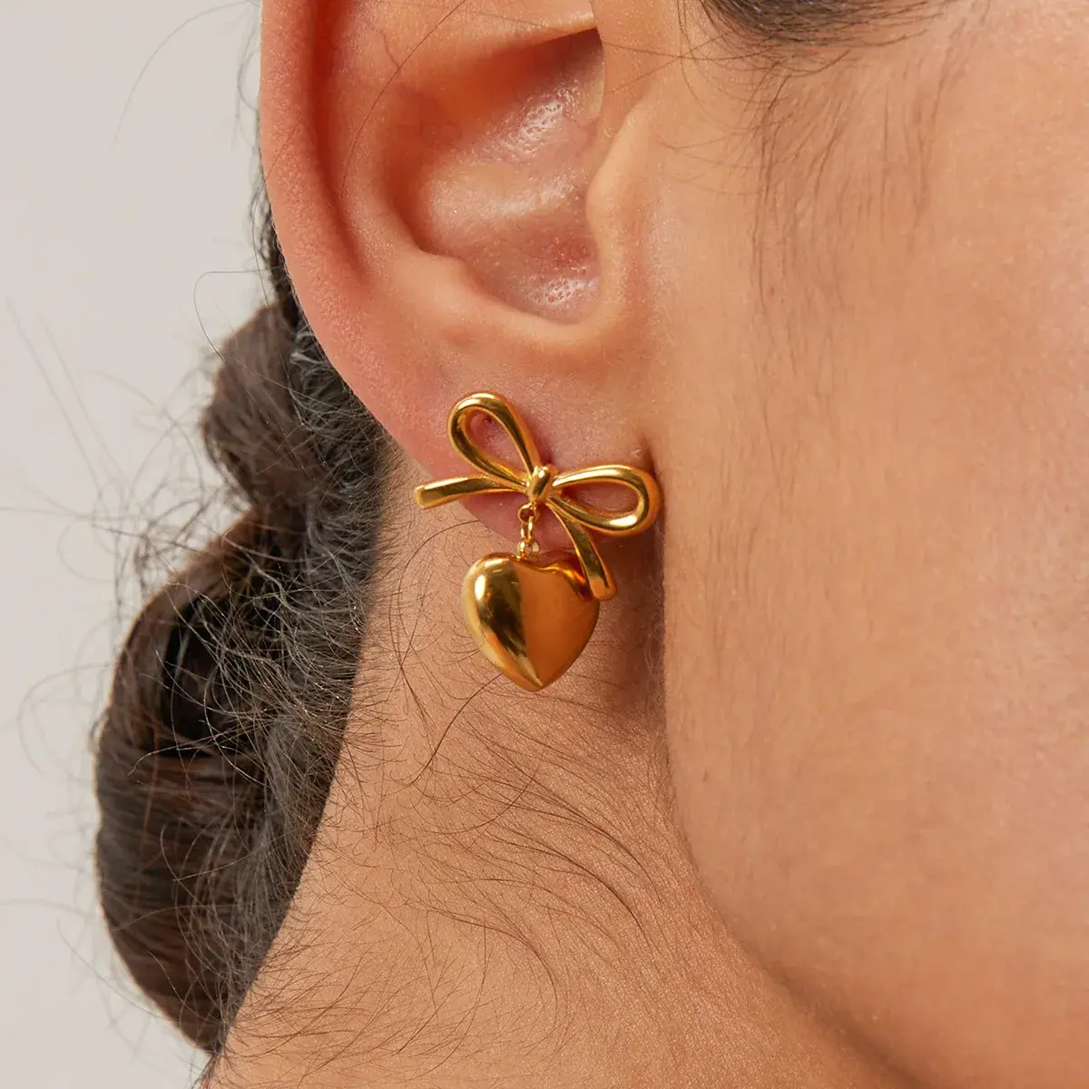 Bow & Heart Earrings - FY0007